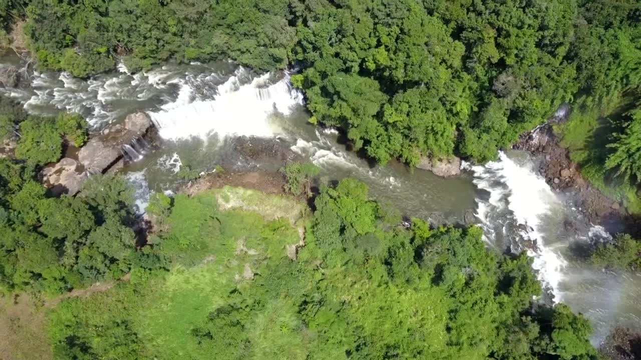 Beautiful waterfall of drone view Relaxing with natural Relaxing video