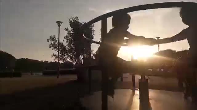 Two Little Babies At Home Play On Playground