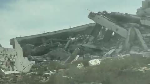 Today entering Gaza City. The ruins of life. A donkey laying dead ...