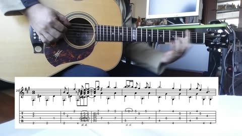 Borsalino - Claude Bolling, arr.by Tommy Emmanuel, cover with full tablature