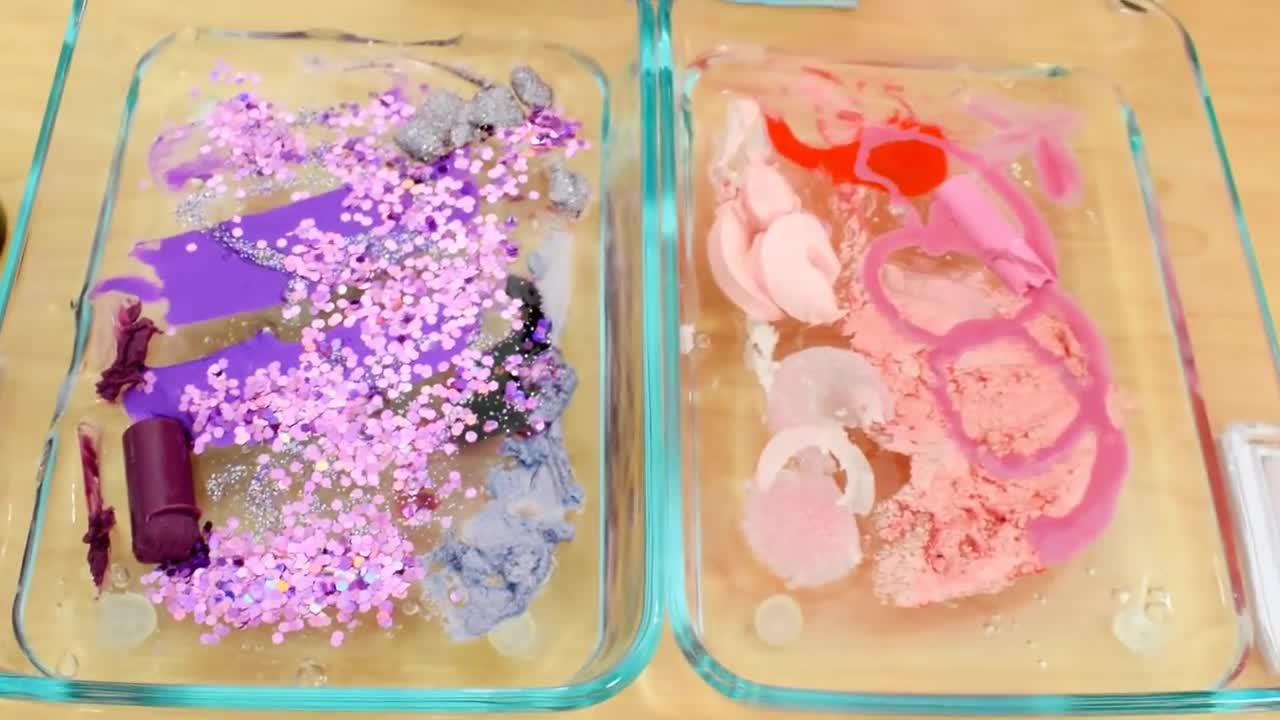 Purple vs Pink - Mixing Makeup Eyeshadow Into Slime! Special Series 114 Satisfyi