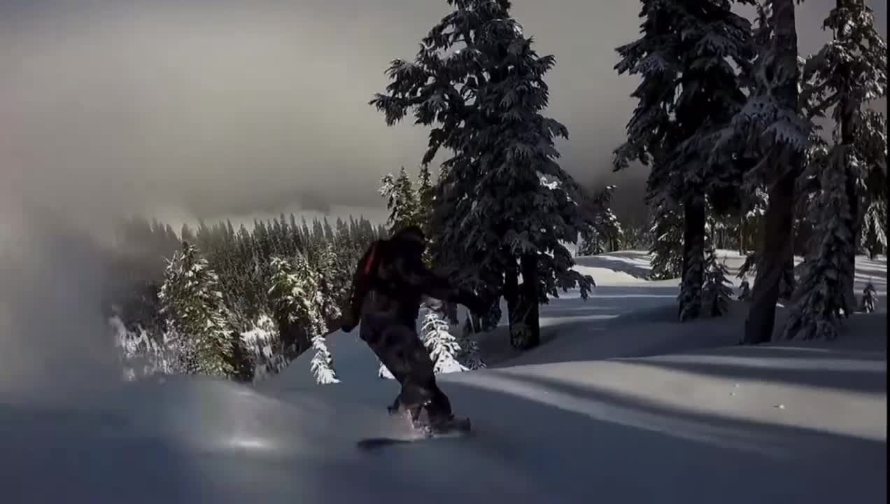 Teenager skiing in the snow