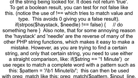 Ensure whole wordnumber is matched while using strpos to search for a substring