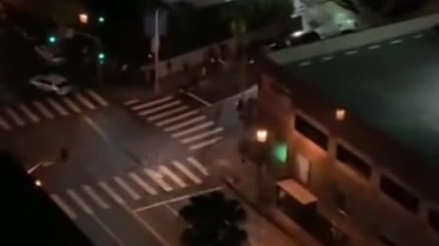Army Night Stalker MH-6 helicopters fly through downtown L.A. Feb 4 2019