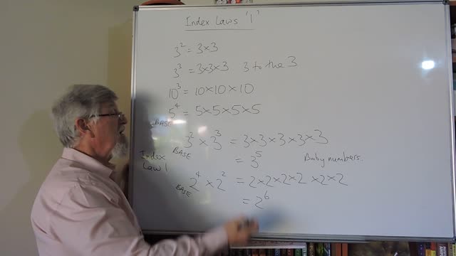 Math Index Laws or Exponent Set A 01 Introduction with Multiplication Mostly for Years/Grade 7 and 8