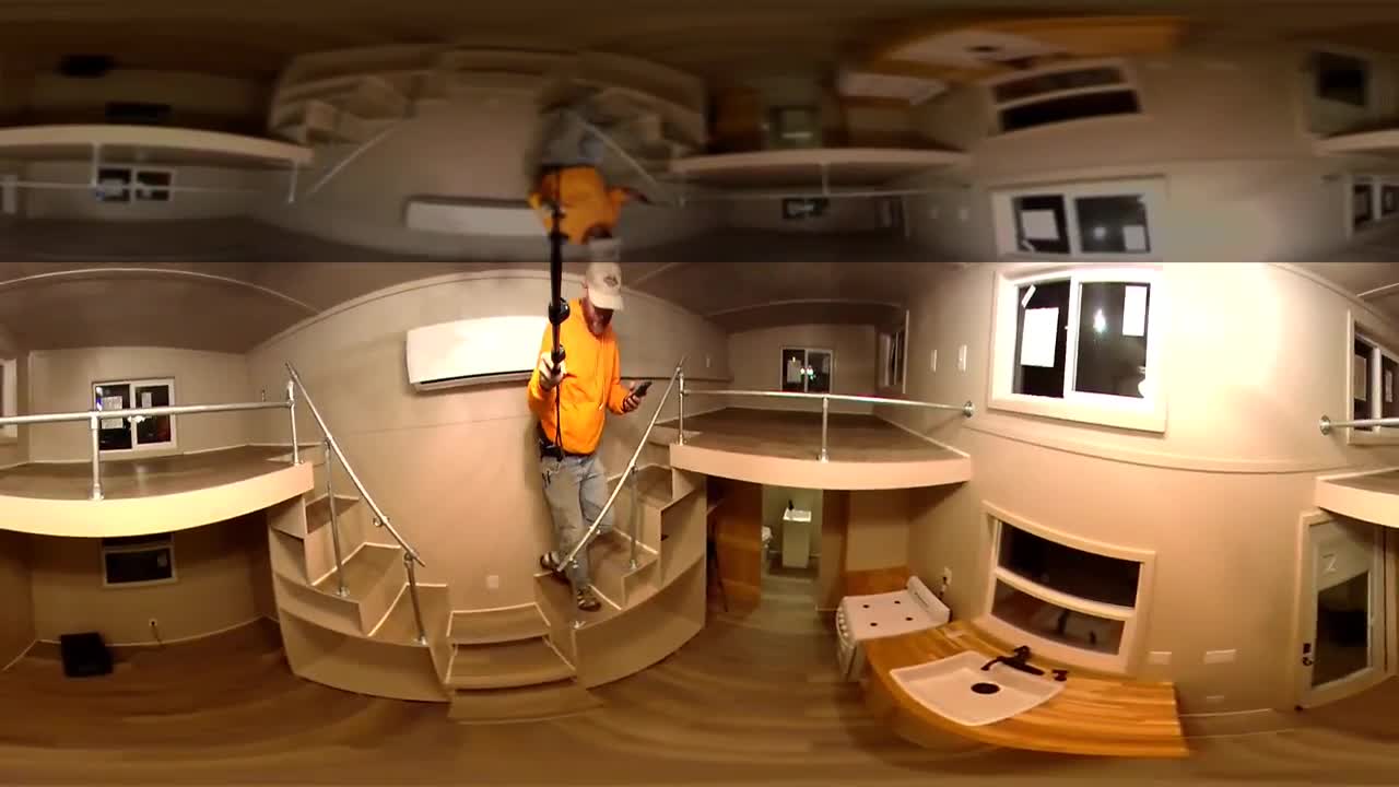 Virtual 360 fly video of tiny house