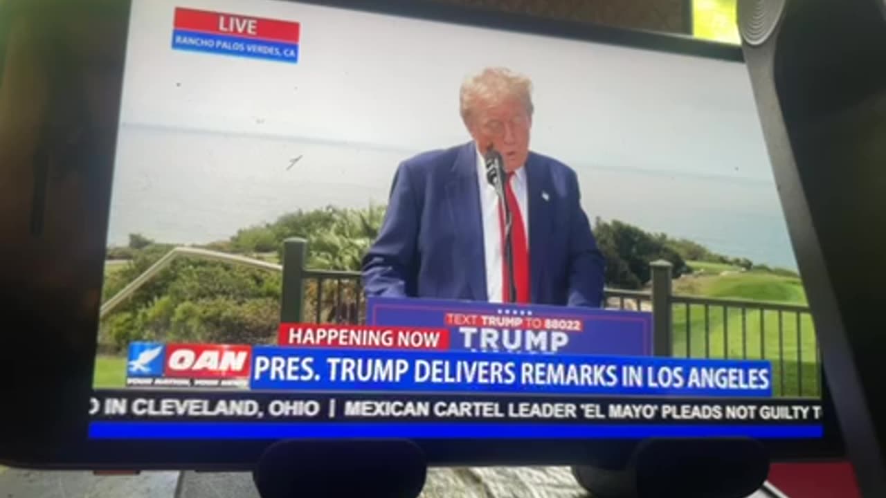 OAN president Trump press conference in Los Angeles Friday 02:07 pm