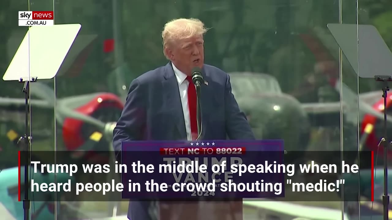 Wholesome moment: Trump steps outside bulletproof glass to hug women who needed medical attention