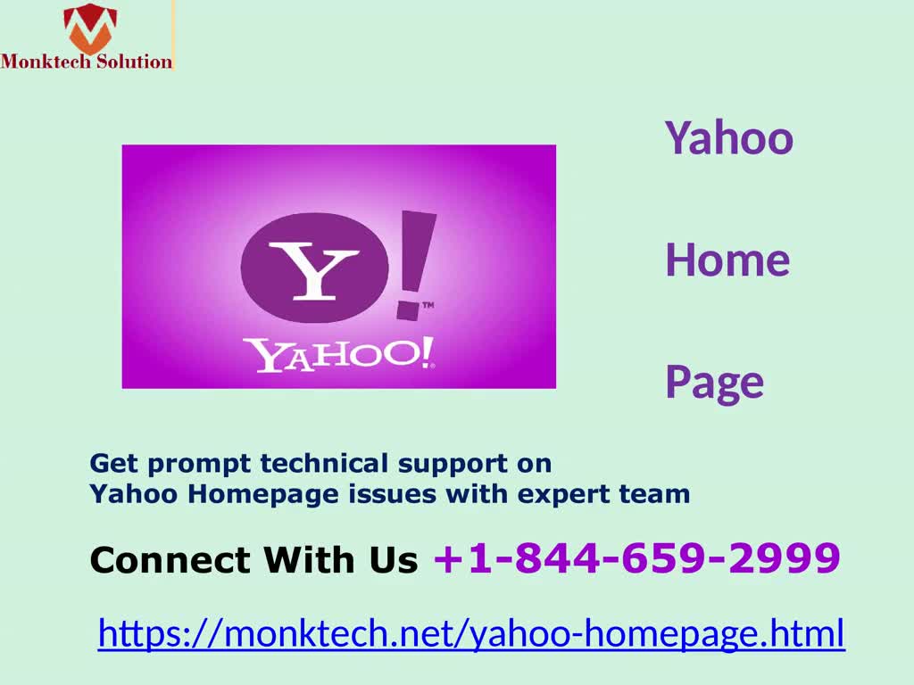 Make your Yahoo Homepage issues removed with our 24 hours available support +1-844-659-2999