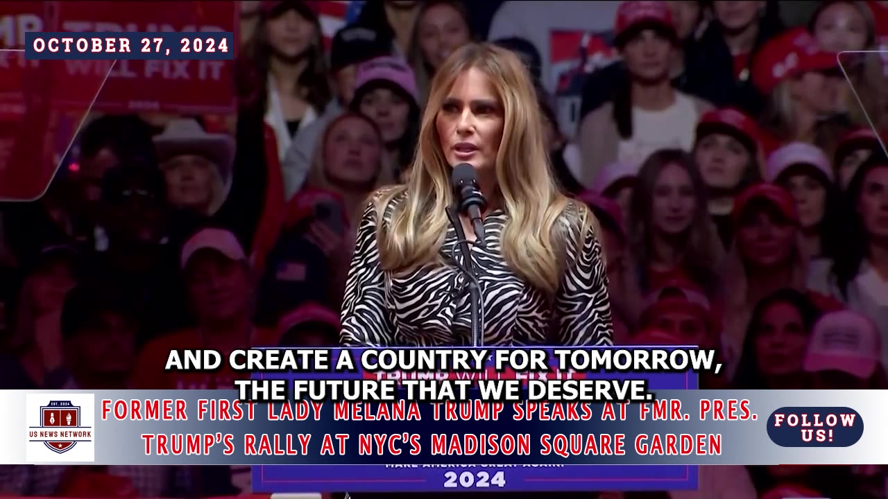 BREAKING NEWS: Melania Trump Speaks Urges Voters To Back Her Husband At Madison Square Garden Rally