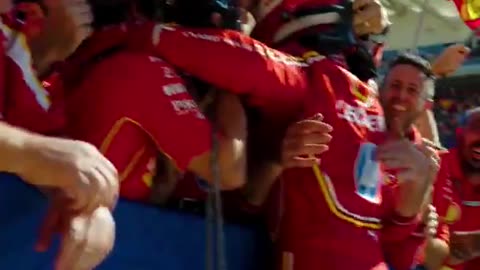 Let the celebrations begin! 🥳 #F1 #USGP @Charles_Leclerc