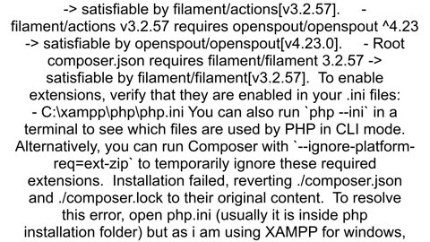 Fresh Laravel 11 Filament install requirements could not be resolved to an installable set of packa