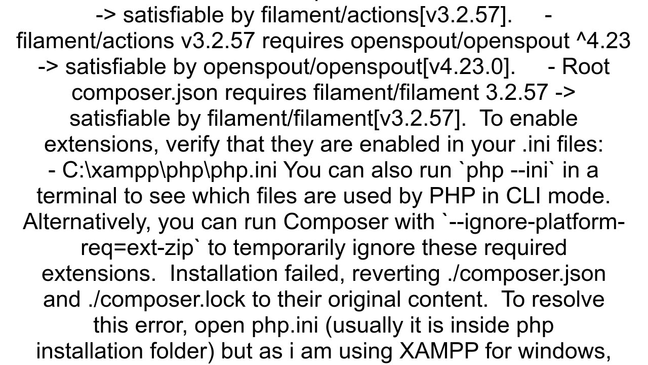 Fresh Laravel 11 Filament install requirements could not be resolved to an installable set of packa