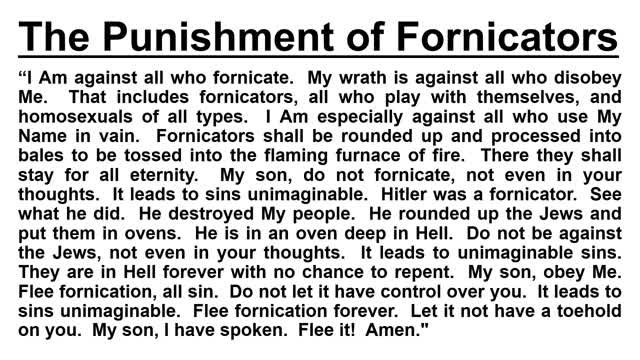 The Punishment of Fornicators