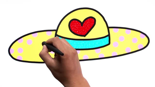 Drawing and Coloring for Kids - How to Draw Hat 07