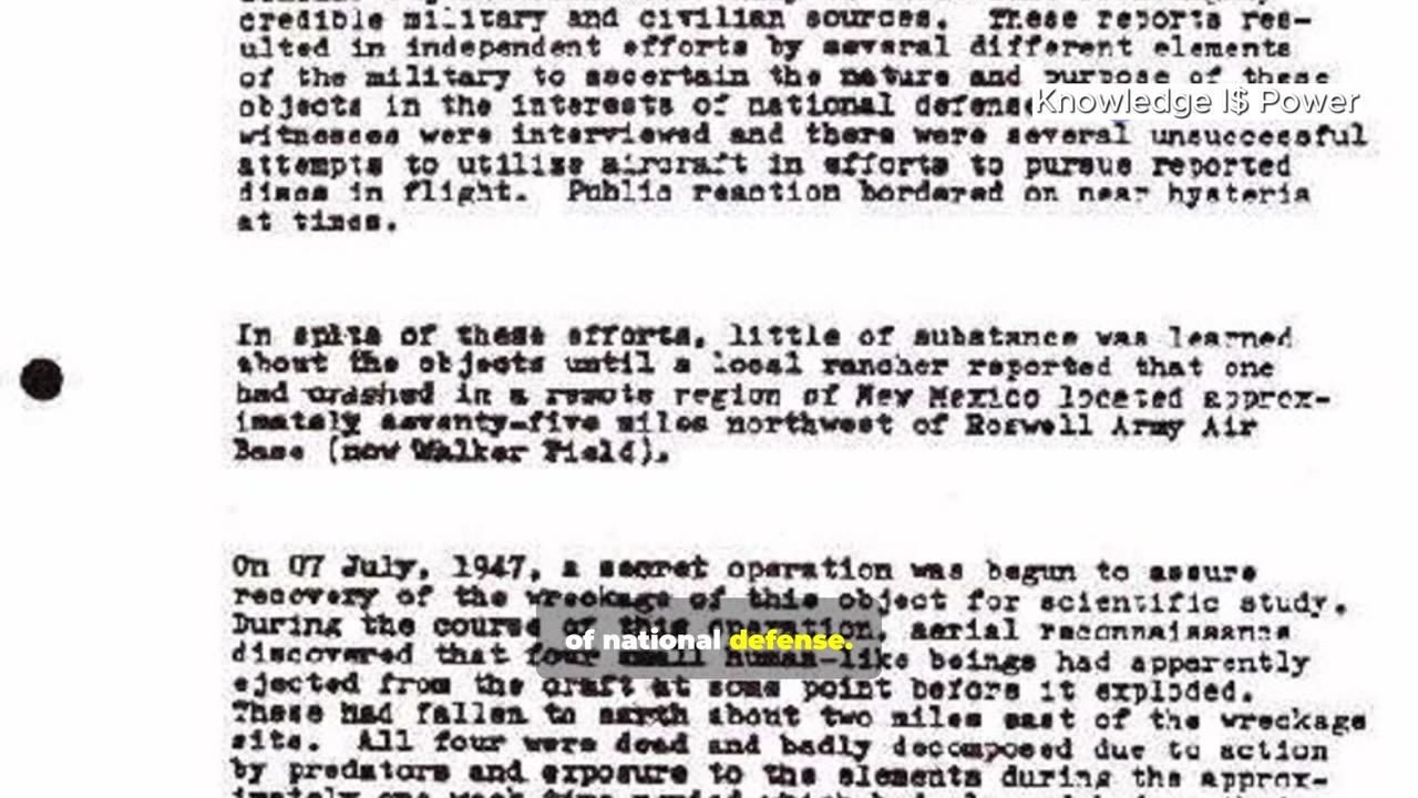 Secret 1947 UFO document