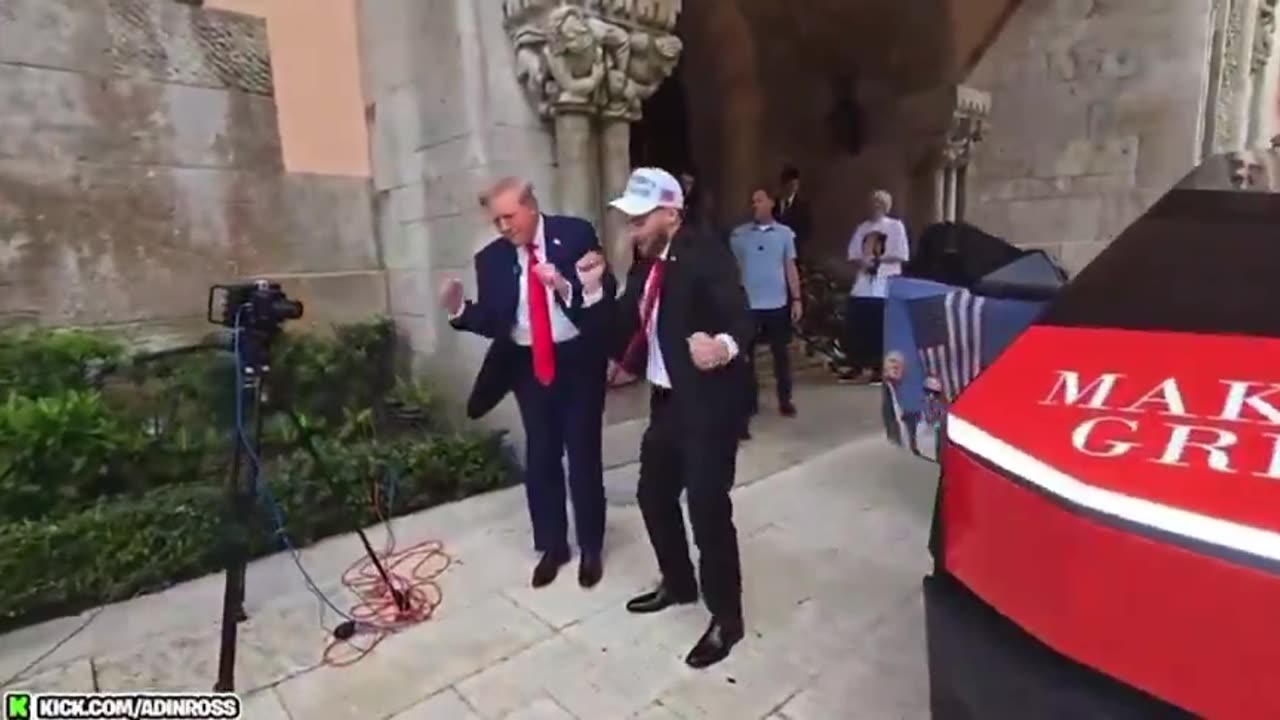 Trump does his iconic dance with streamer Adin Ross