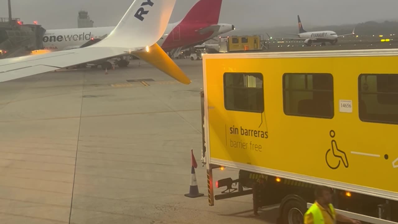 Vehicle Gets Caught on the Wing of Ryanair Plane