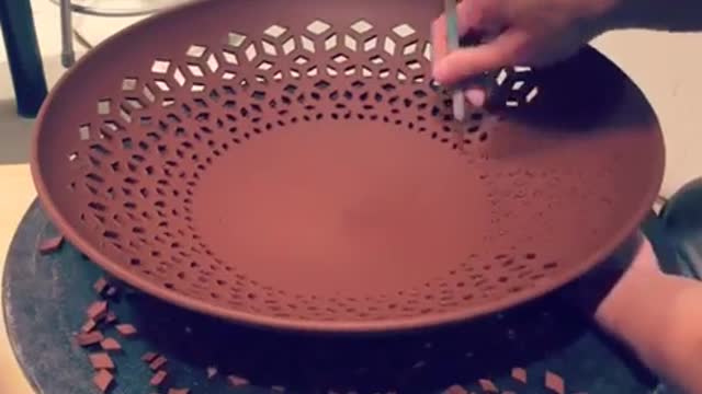 Diamonds carefully placed and pierced.