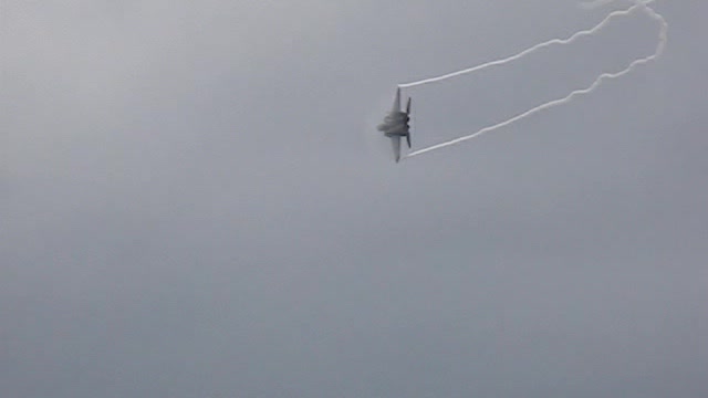 F-15 Eagle, Instant Clouds on High G Turn, 2007 Pope Air Show