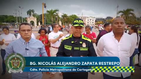 Cartagena se une a velatón nacional en rechazo al asesinato de policías