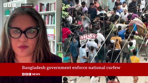 Bangladesh imposes national curfew as protests continue | BBC News