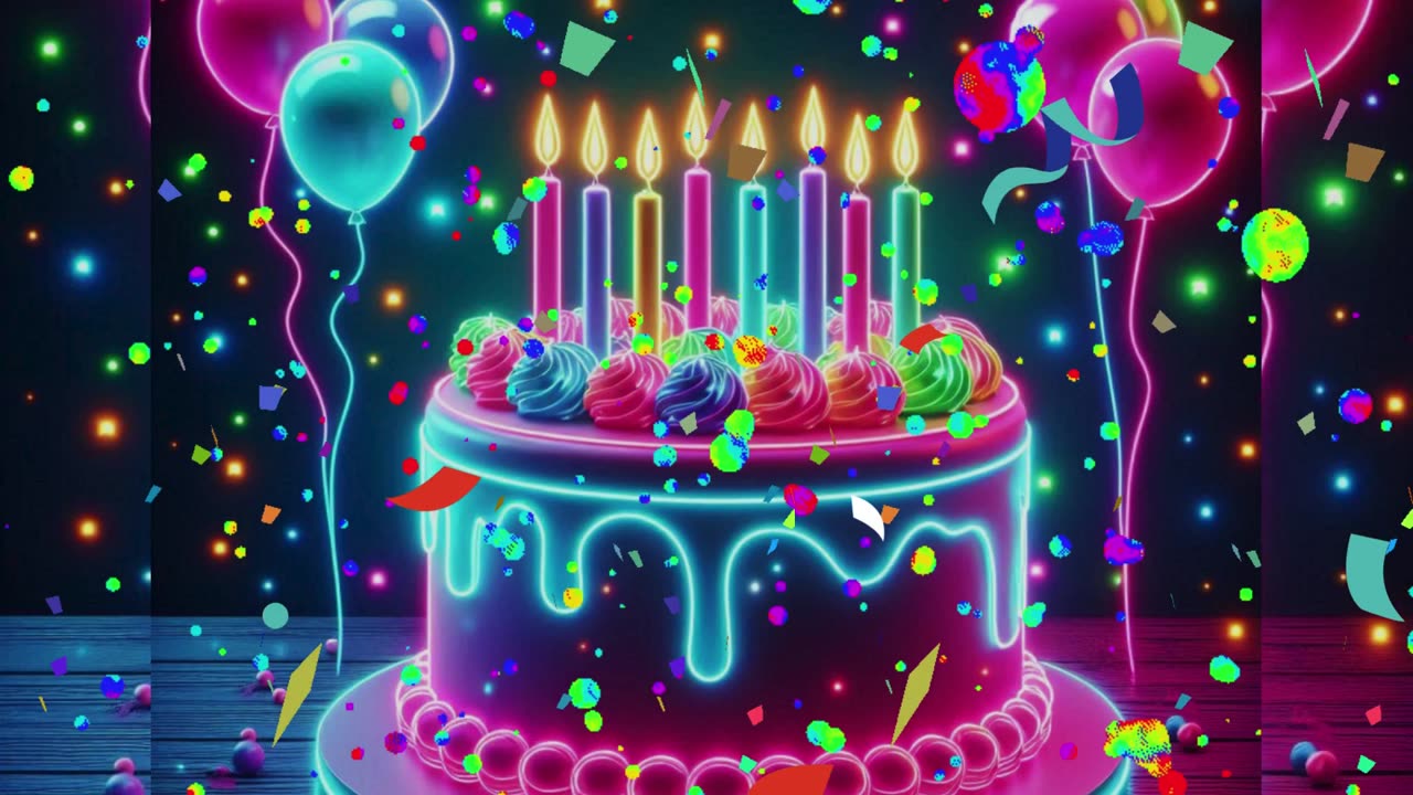 HAPPY BIRTHDAY SONG! Neon Birthday! Happy Birthday Song For All!