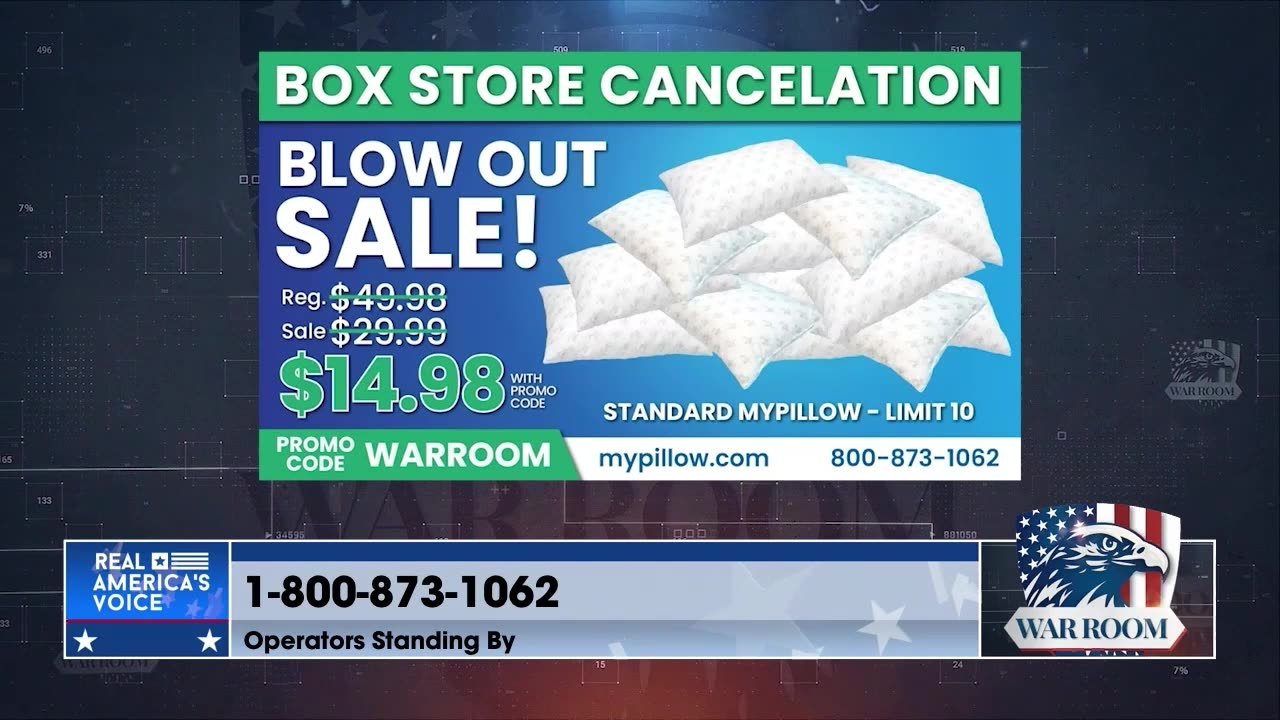 Go To MyPillow.com/warroom To Get Your WarRoom Posse Exclusive Deals Today!