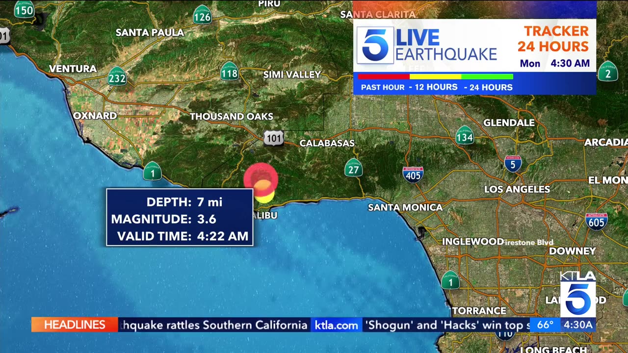 Preliminary magnitude 3.6 earthquake rattles Malibu