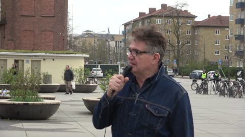 Glenn Dormer på manifestation mot SVT i Malmö