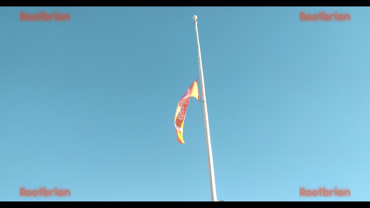 Raising of the truth and reconciliation Indigenous flag at work (25% speed)