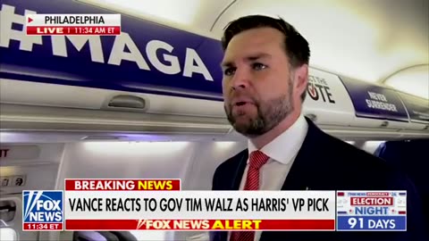 JD Vance reacts to Kamala picking Radical Leftist Tim Walz