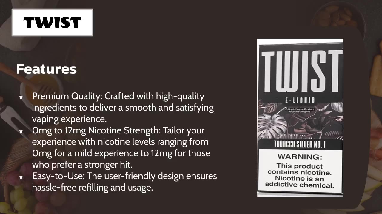 Tobacco NO:1 Sliver Twist E-Liquid -Sweet Bliss 120ml Vape