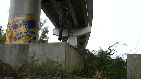 Young boy skating//Skateboarder Jumping Gap//
