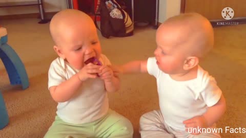 Funny baby twin boy 🤣
