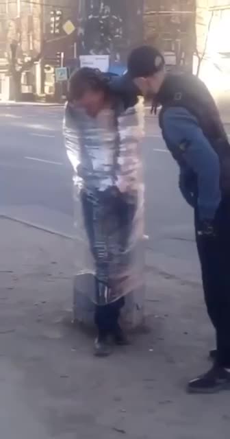 Azov Nazis torture civilian again at the pole in Ukraine