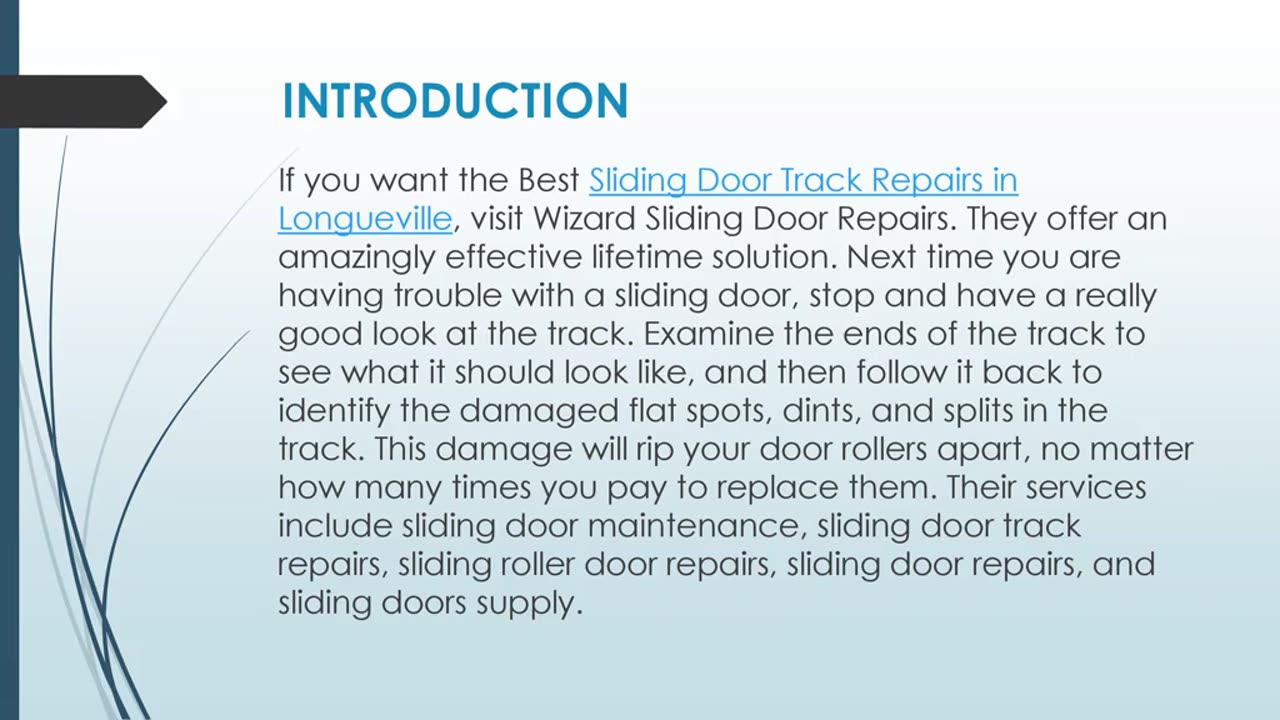 Best Sliding Door Track Repairs in Longueville