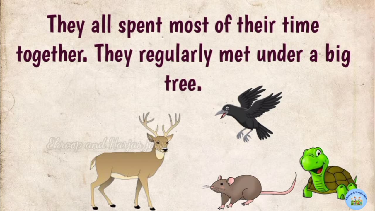 The Four Friends _ Moral story in English _ 3 minute story _ The deer _ mouse_crow and _(720P_HD)