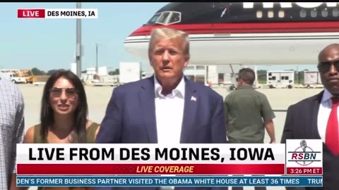 45 taking Questions on the tarmac Iowa