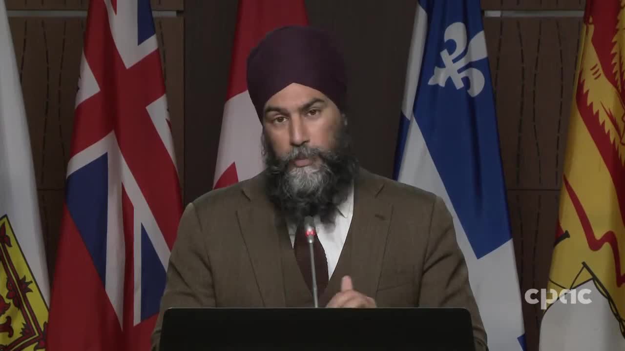 Canada: NDP Leader Jagmeet Singh discusses party's motion on rising food prices – October 17, 2022