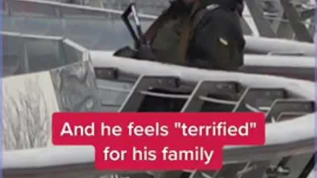 Scared Ukrainian Soldier Alone.