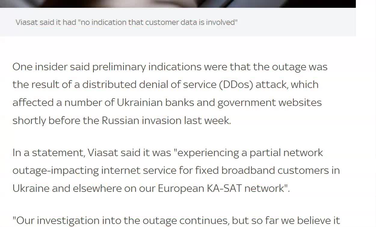 Satellite Giant Viasat Probes Suspected Broadband Cyberattack Amid Russia Fears