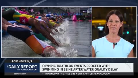 Olympic triathletes swim in Seine after water quality delay