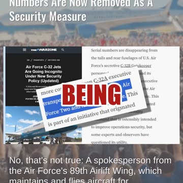 Fact Check: Picture Of Air Force Two NOT Digitally Manipulated -- Tail Numbers Removed For Security