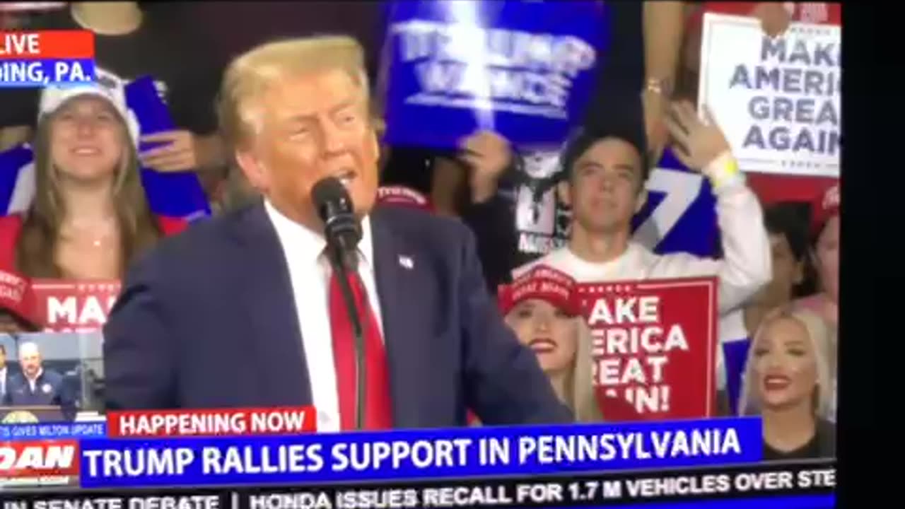 🦅OANN Donald Trump rallies Reading PA crowd Wednesday 07:49 pm