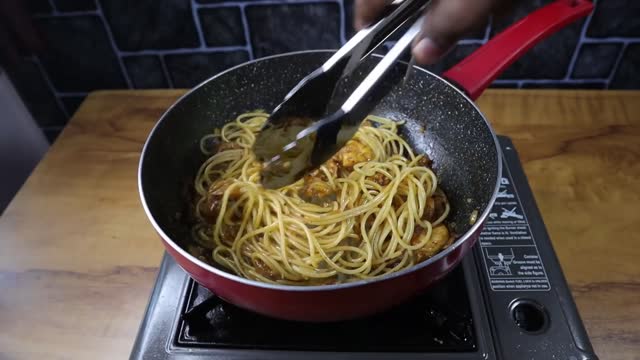 Spicy Butter Garlic Shrimp Pasta Recipe | Prawn Pasta