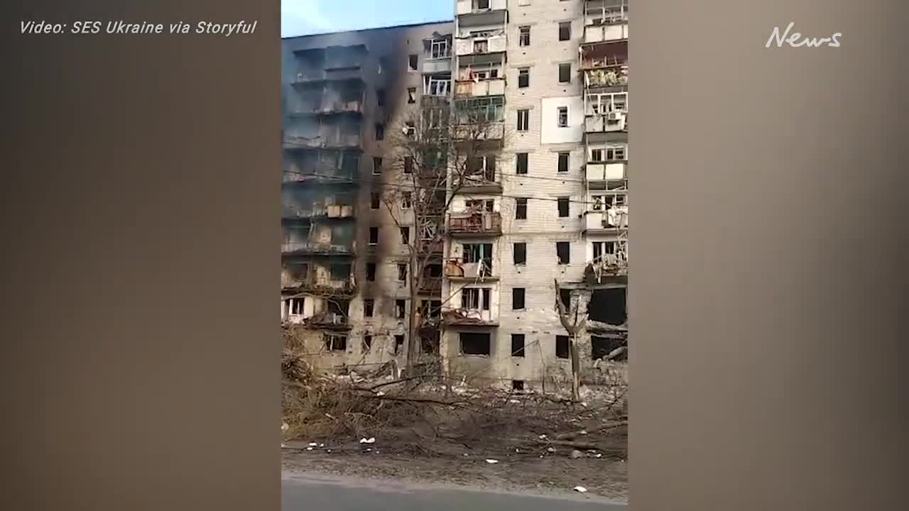 Ukrainian rescue units respond to over a dozen fires caused by shelling in Chern