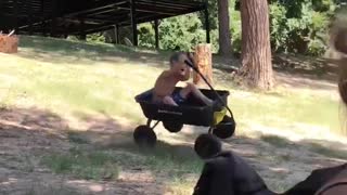 Wagon Ride Ends in Spectacular Roll