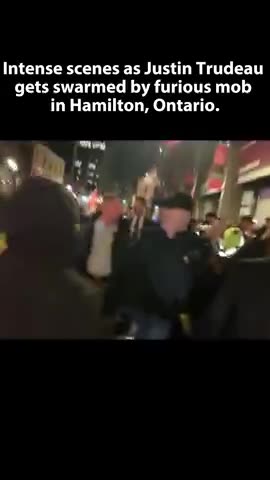 Justin Trudeau gets swarmed by furious mob in Hamilton, Ontario.