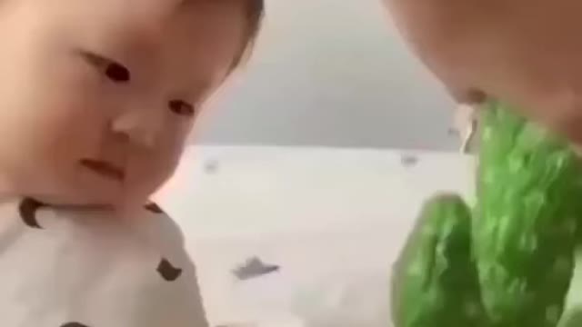 Cute baby playing